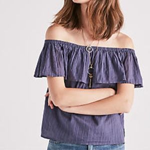 NWT Lucky Brand ruffle off the shoulder top